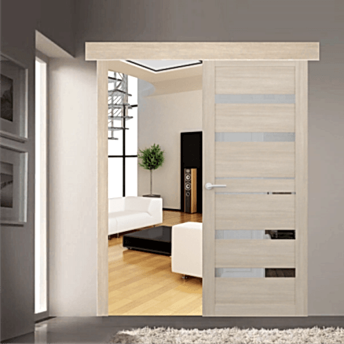 Раздвижная дверь ДРЕЗДЕН, экошпон (с зеркалом)